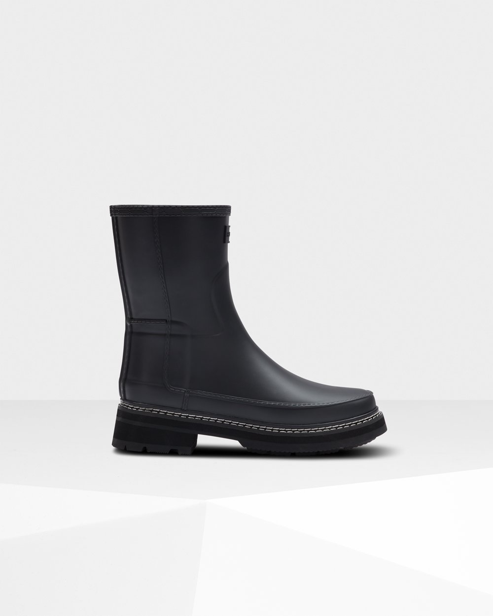 Women Hunter Refined Stitch Detail | Short Rain Boots Black | NZ-3726-IHND